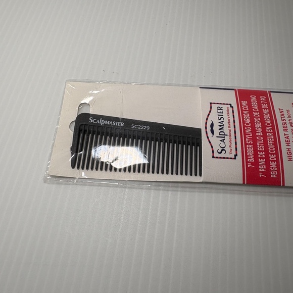 Scalpmaster 7" High Heat Resistant Carbon Barber Cutting Combs 1 pc. NEW - Picture 4 of 4